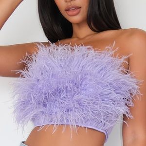 Feather Crop Bandeau Lilac